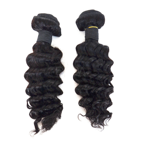 Grade 6A Natural unprocessed deep wave brazilian hair weave YJ163